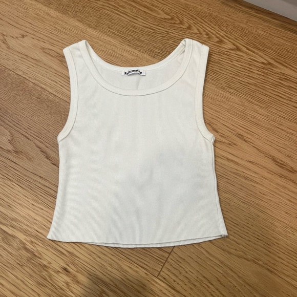 Reformation white ribbed crop top Adel tank size XS - Picture 3 of 6
